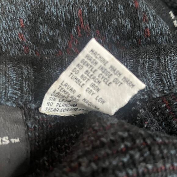 Vintage Expressions Cardigan Sweater Unisex XL Black Gray Knit Acrylic Oversized - Picture 6 of 15